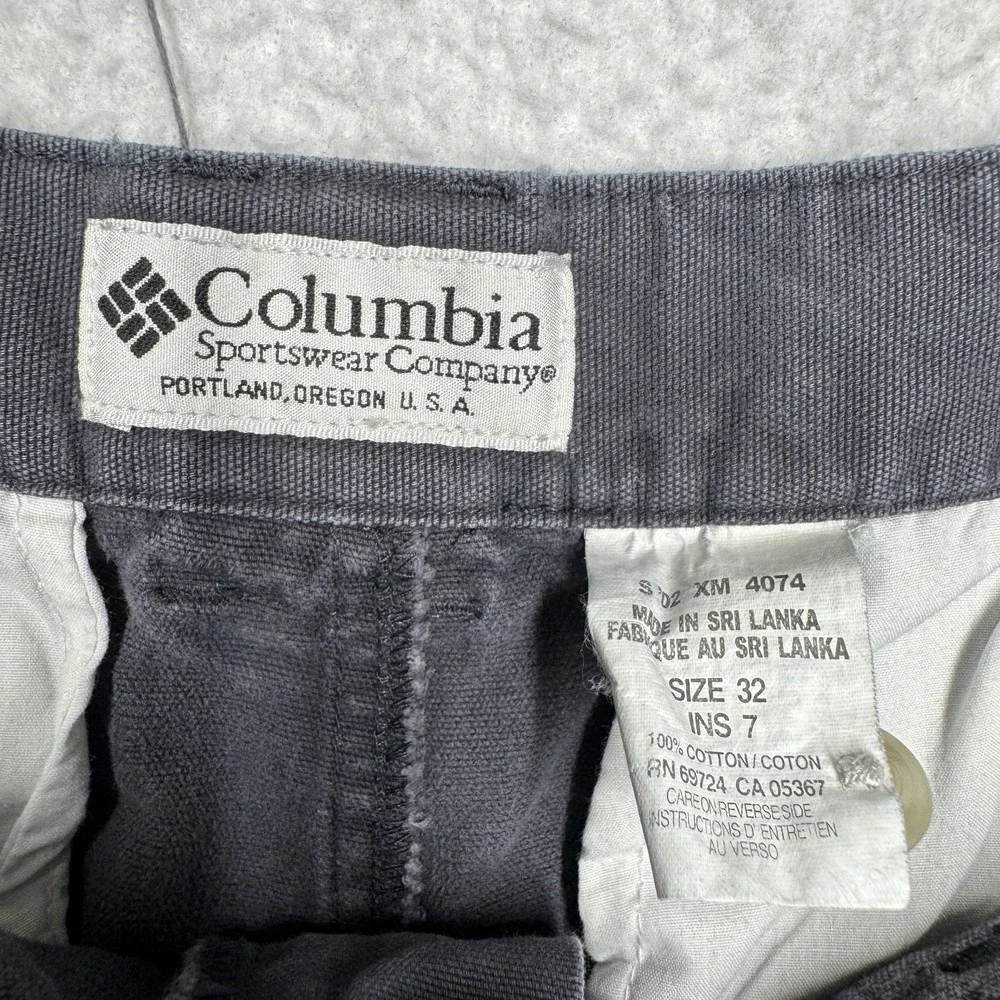 Columbia Cargo Safari Shorts Gray 100% Cotton Men's Size 32x6